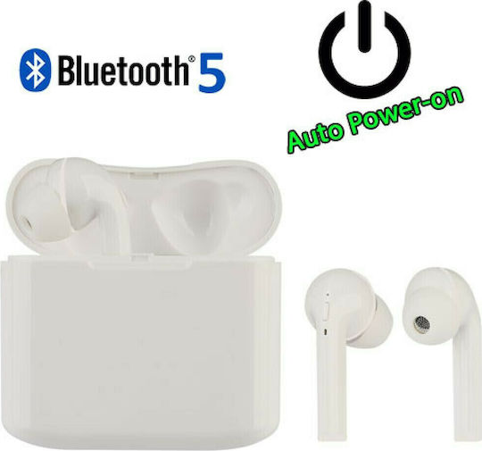 Lamtech LAM020953 Earbud Bluetooth Handsfree Earphones with Charging Case White view 2