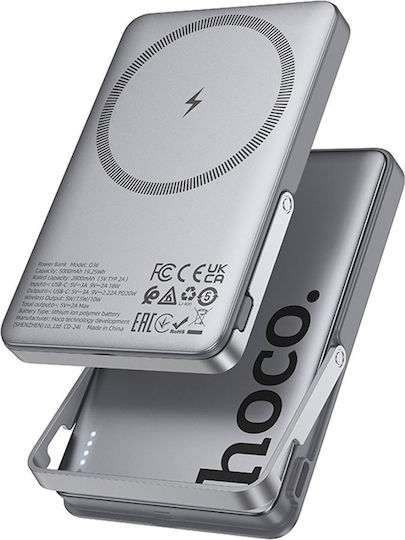 Hoco Q36 MagSafe Power Bank 5000mAh 20W with USB-C Port Power Delivery / Quick Charge 3.0 Gray view 4