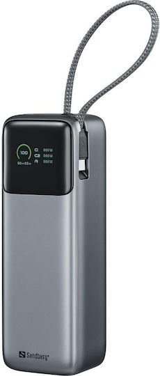 Sandberg All-in1 Power Bank 27000mAh 240W with USB-A Port and USB-C Power Delivery Port Gray