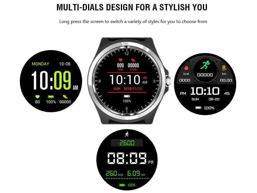 Pacific 26-5 Smartwatch with Heart Rate Monitor (Black / Red) view 2