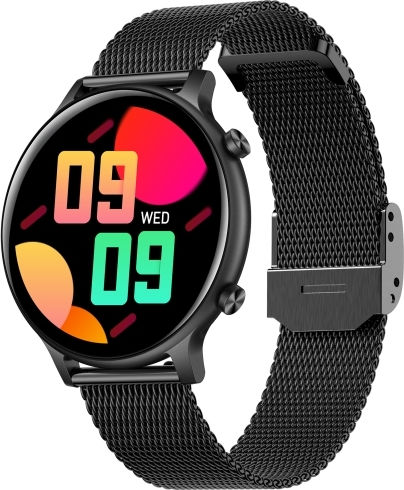 Ht12 1.32 Inch Steel Band Ip67 Waterproof Smart Watch Support Bluetooth Calling Sleep Monitoring Black