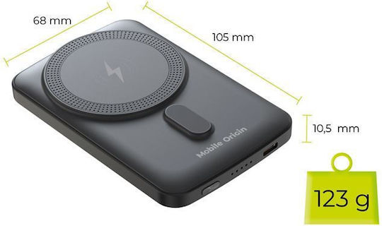 Mobile Origin MagSafe Power Bank 5000mAh 15W Power Delivery Black view 2