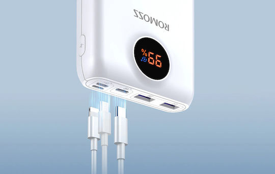 Romoss SW20PF Power Bank 20000mAh 22.5W with 2 USB-A Ports and USB-C Port Power Delivery White view 5