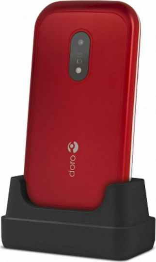 Doro 6040 Single SIM Mobile with Large Buttons Red view 1