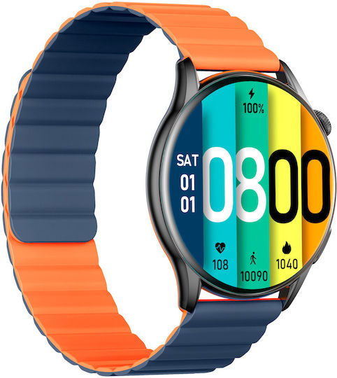 Kieslect Kr Pro Waterproof Smartwatch with Heart Rate Monitor (Orange / Blue)