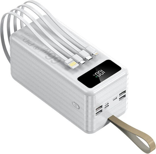 GP860 Power Bank 60000mAh 22.5W with 4 USB-A Ports and USB-C Port White view 1