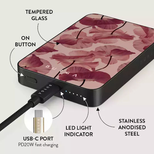 Burga MagSafe Power Bank 5000mAh 7.5W with USB-C Port Gunmetal - Tender Kiss view 3