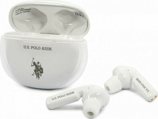 U.S. Polo Assn. USTWS1WH In-ear Bluetooth Handsfree Earphones with Charging Case White