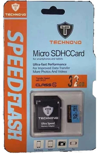 Technovo microSDHC 32GB Class 10 UHS-I with Adapter view 1