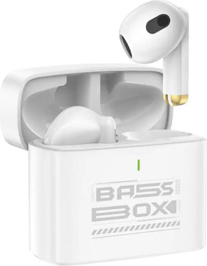 Foneng BL128 Earbud Bluetooth Handsfree Earphones with Charging Case White view 1