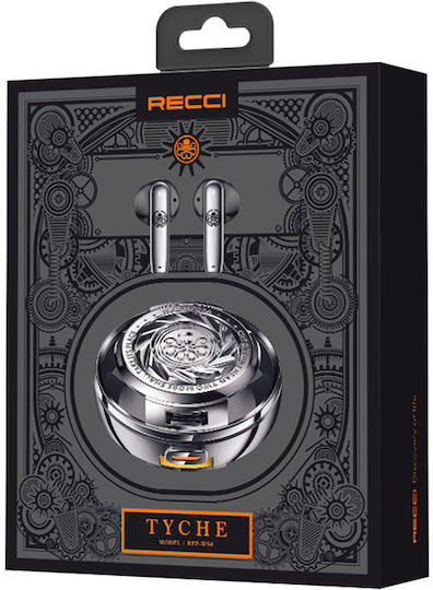 Recci Angle-Wing Necklace In-ear Bluetooth Handsfree Earphones with Charging Case Silver view 4