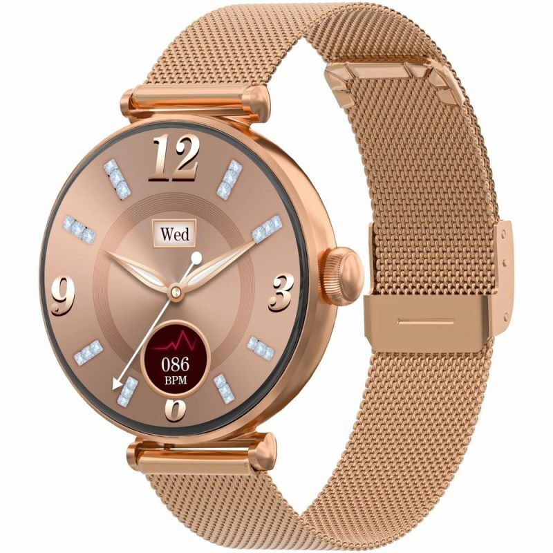 Smartwatch Gravity Rose Gold Black 2 Straps Gt26-3 view 4