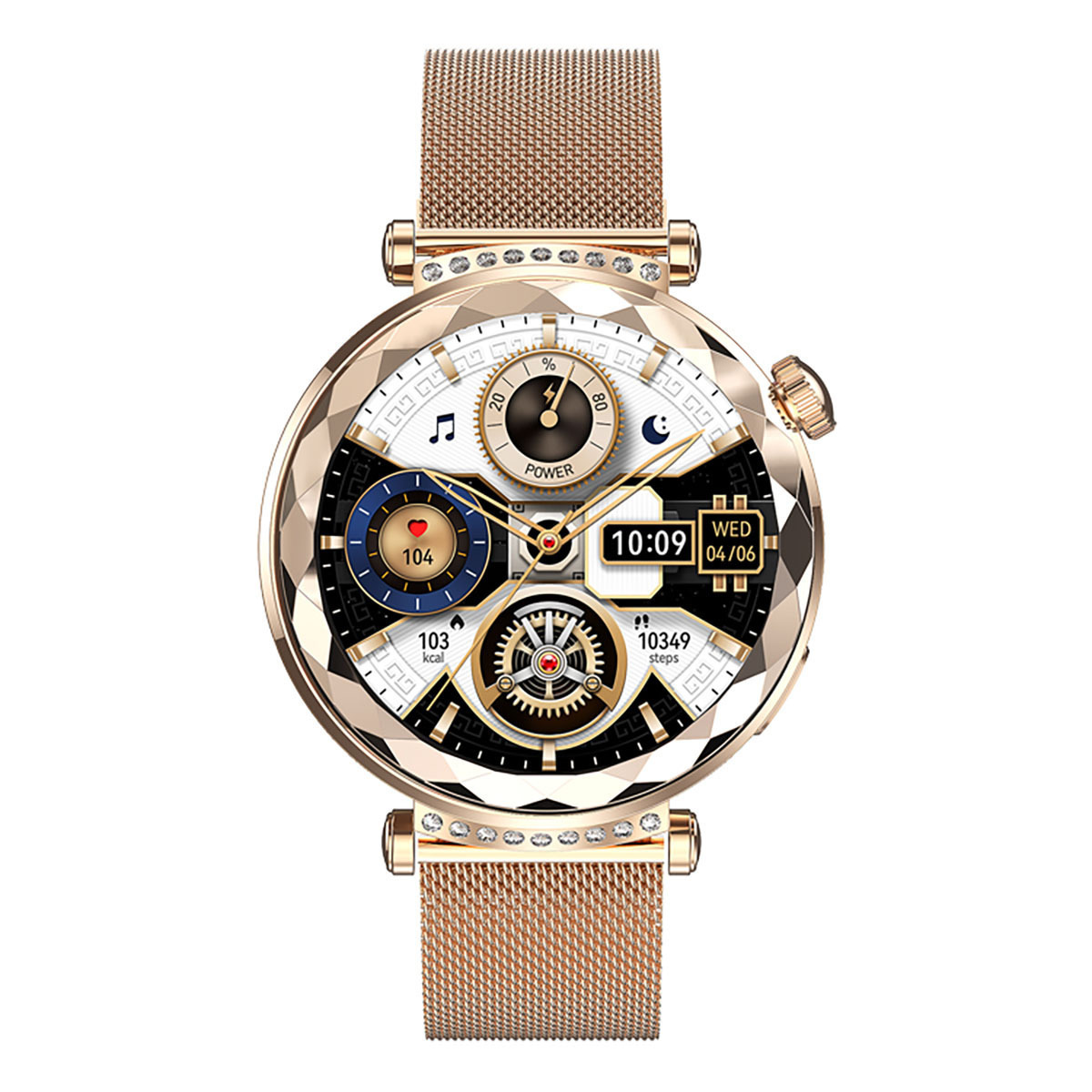 Avizar Smartwatch with Heart Rate Monitor (Gold) view 1