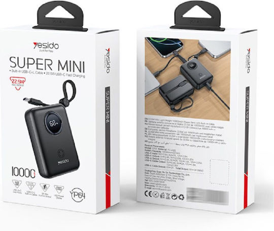 Yesido YP64 Power Bank 10000mAh 22.5W Black view 2