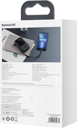 Baseus Qpow Pro Power Bank 20000mAh 20W with USB-A Port and USB-C Port Power Delivery / Quick Charge 3.0 Black view 3