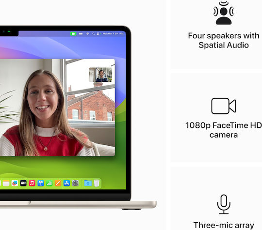 Apple MacBook Air 13" (2024) 13.6" Retina Display (M3-8-core/8GB/256GB SSD) Starlight (International English Keyboard) view 6