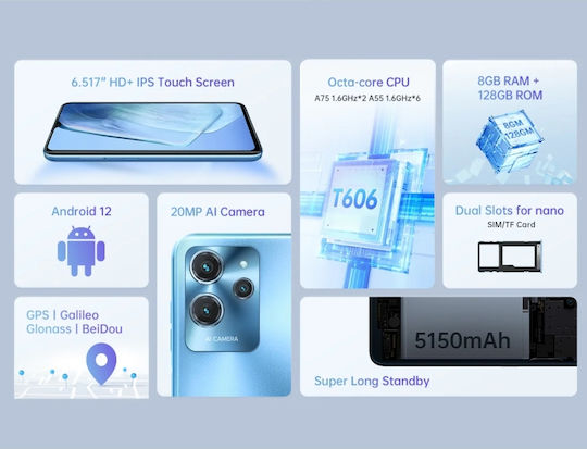 Oukitel C32 Dual SIM (8GB/128GB) Sky Blue view 6