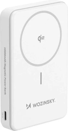 Wozinsky WLWP-10KA0Y3WS Power Bank 10000mAh 22.5W with USB-A Port and USB-C Port Power Delivery White