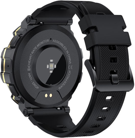 PG666 Smartwatch with Heart Rate Monitor (Black Gold) view 3