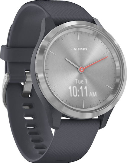 Garmin Vivomove 3 Stainless Steel 39mm Waterproof Smartwatch with Heart Rate Monitor (Silver/Blue) view 3