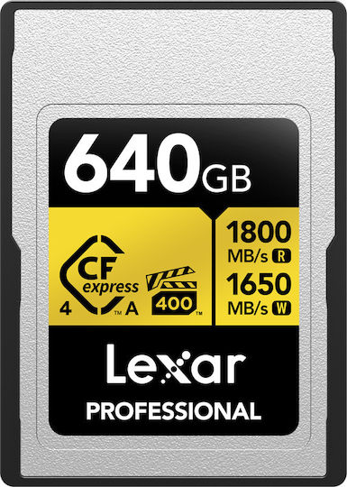 Lexar Memory Card Lexar Cfexpress 4.0 Pro Gold Vpg400 R1800/w1650 Type A 640gb view 2