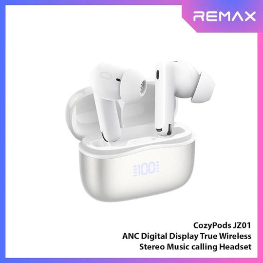 Remax JZ01 CozyPods In-ear Bluetooth Handsfree Earphones White vue 3