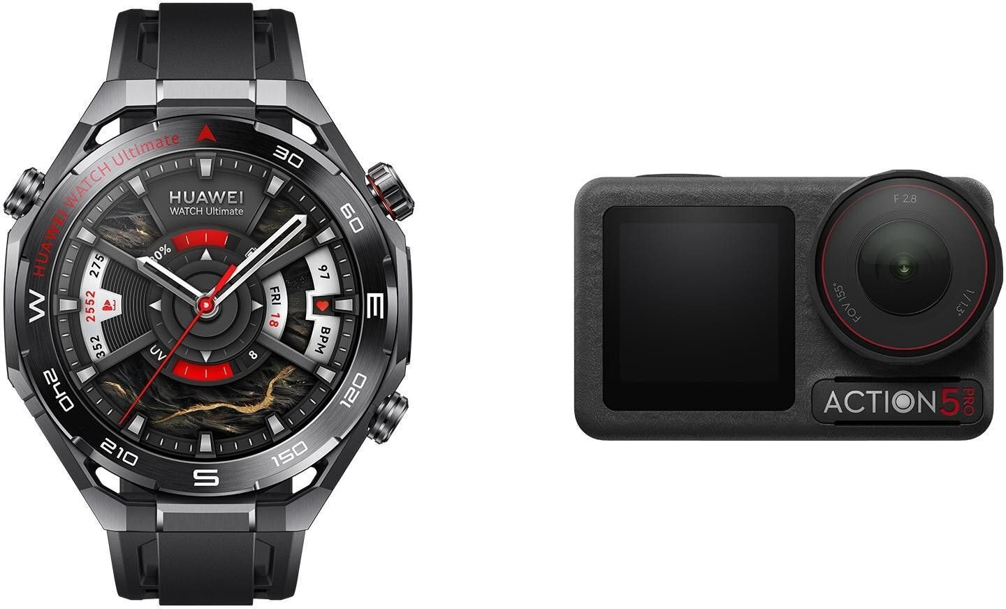 Huawei Watch Ultimate 2 Stainless Steel 48mm Waterproof with SIM and Heart Rate Monitor (Black) view 1