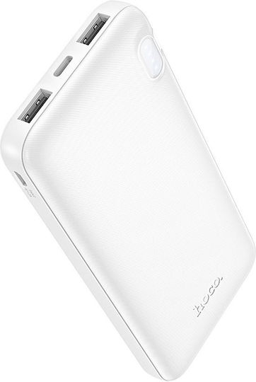 Hoco J128 Power Bank 10000mAh with 2 USB-A Ports White