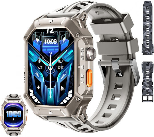 Oukitel BT80 Waterproof Smartwatch with Heart Rate Monitor (Gray) view 9