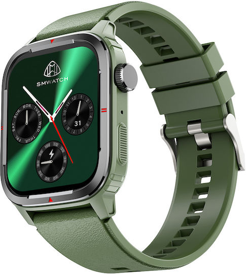 Smartwatch Qatar Idealstore 1.7 Inch Screen Size Ip67 Water Resistant Sleep Monitoring Heart Rate Fitness Bluetooth Call Answering Function Android Ios Connectivity Notifications Facebook Green