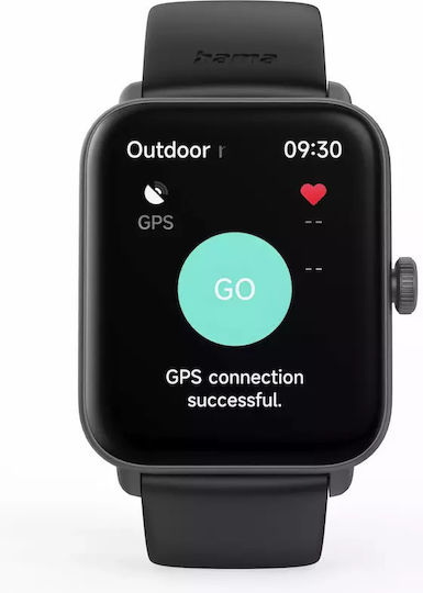 HAMA 6010 49mm Smartwatch with Heart Rate Monitor (Black) view 2