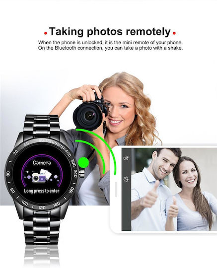 Lige BW0122 Smartwatch with Heart Rate Monitor (Silver/Pink Gold) view 5