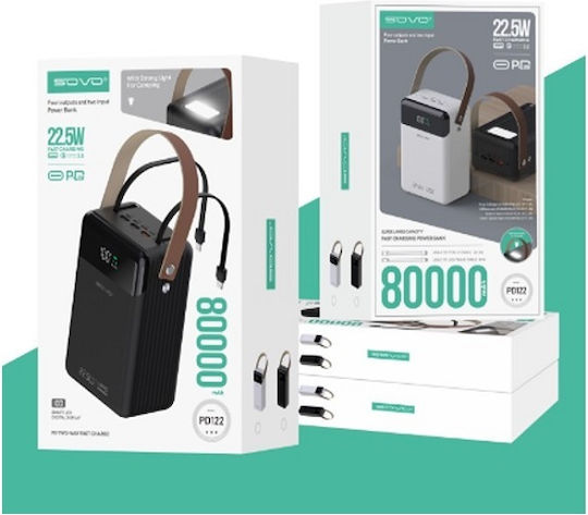 Sovo PD122 Power Bank 80000mAh 22.5W Black view 2