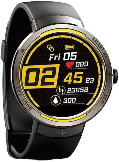 Kumi KU5 Smartwatch with Heart Rate Monitor (Black)