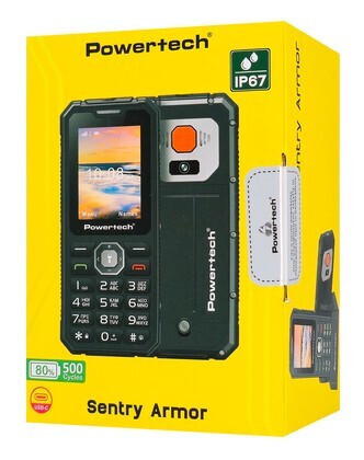 Powertech Sentry Armor Dual SIM Mobile Phone with Buttons Khaki दृश्य 5