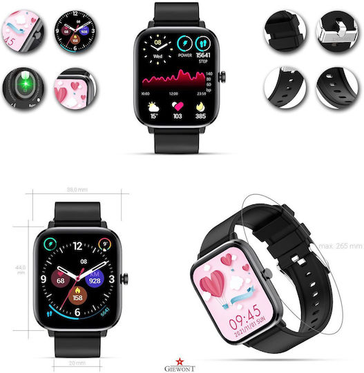 Giewont 230-2 Smartwatch with Heart Rate Monitor (Black) view 3