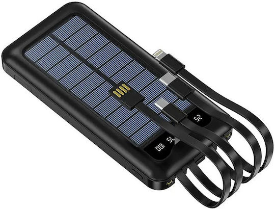 KJ495 Solar Power Bank 10000mAh Black view 1