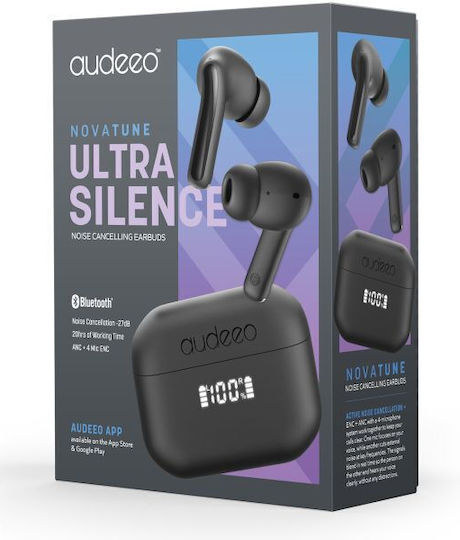 Audeeo Novatune Earbud In-ear Bluetooth Handsfree Earphones with Sweat Resistance and Charging Case Black vue 4