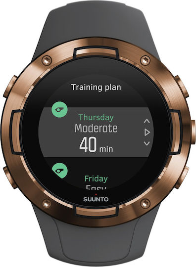 Suunto 5 Stainless Steel 46mm Waterproof Smartwatch with Heart Rate Monitor (Graphite Copper) view 3