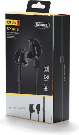 Remax RS-S5 In-ear Bluetooth Handsfree Earphones with Sweat Resistance Black vue 2