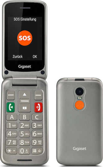 Gigaset GL590 Dual SIM Mobile with Large Buttons Titanium-silver view 1
