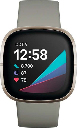 Fitbit Sense Aluminium 40mm Waterproof Smartwatch with Heart Rate Monitor (Sage Grey/Silver) view 1