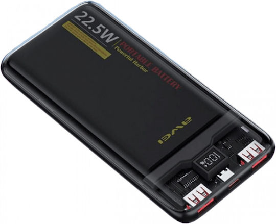 Awei P24K Power Bank 10000mAh with 2 USB-A Output Ports and USB-C Output Port Black view 2