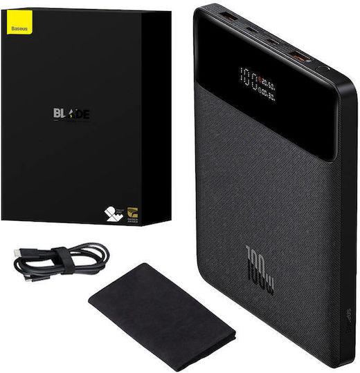 Baseus Blade Power Bank 20000mAh 100W with 2 USB-A Ports and 2 USB-C Ports Black