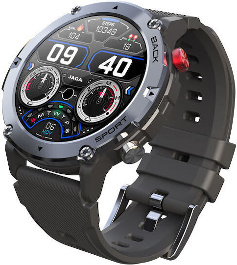Jaga JS14 Smartwatch with Heart Rate Monitor (Black) vue 3