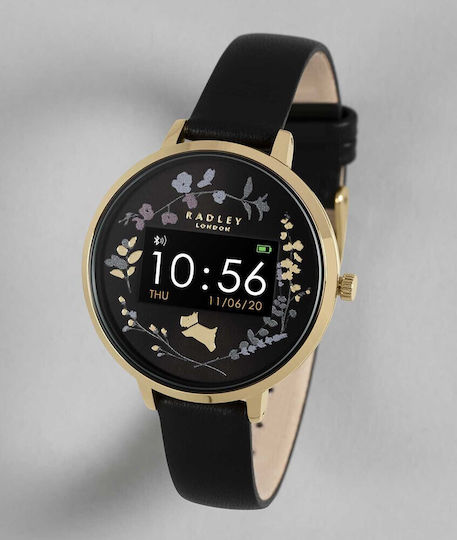 Radley London Aluminium 38mm Smartwatch (Dog Gold and Black Leather) view 7