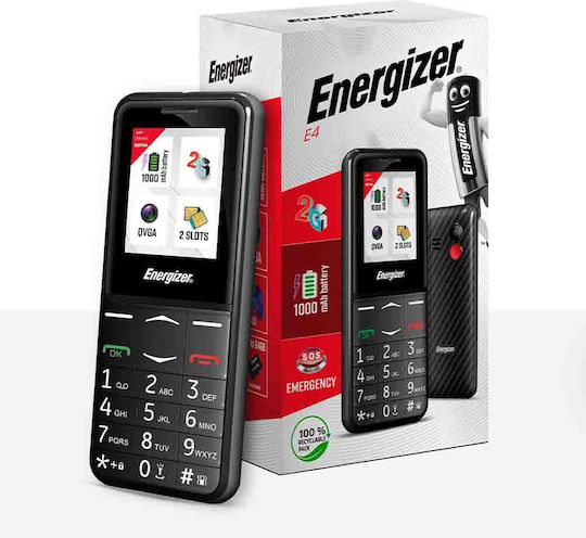 Energizer E4 Dual SIM Mobile with Large Buttons Black view 2