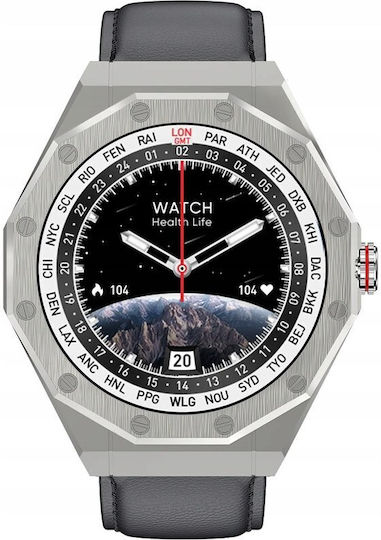 Kiano Elegance 46mm Smartwatch with Heart Rate Monitor (Silver) view 2