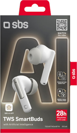 SBS In-ear Bluetooth Handsfree Earphones White view 2