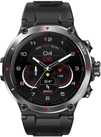 Zeblaze Stratos 2 Stainless Steel Waterproof Smartwatch with Heart Rate Monitor (Meteorite Black) view 1